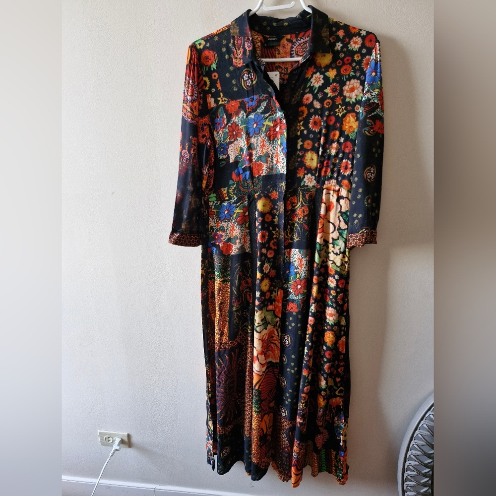 Desigual x Christian Lacroix Collab Floral Patchwork Maxi Dress